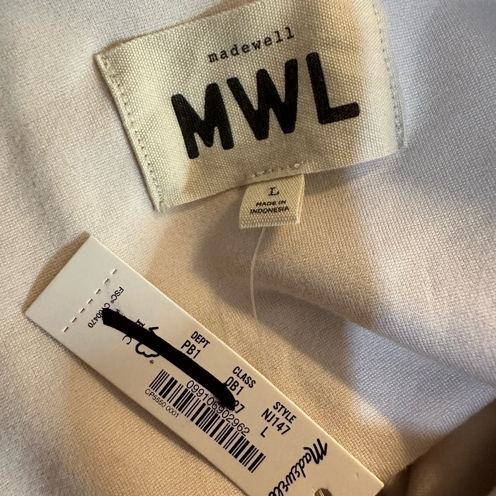 Madewell Ponte Oversized Shirt Jacket Linen Ivory Large NWT - Picture 7 of 10